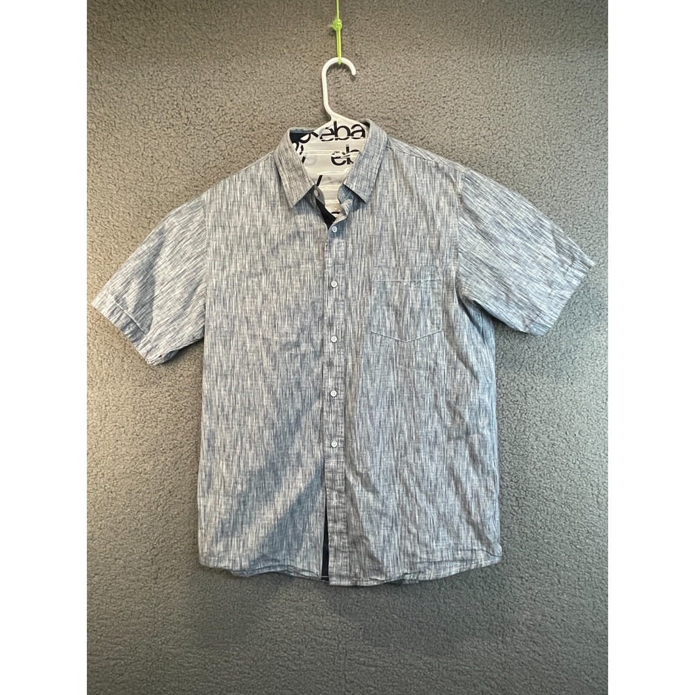 Coastal  Button Down Short Sleeve‎ Shirt Blue  Size M